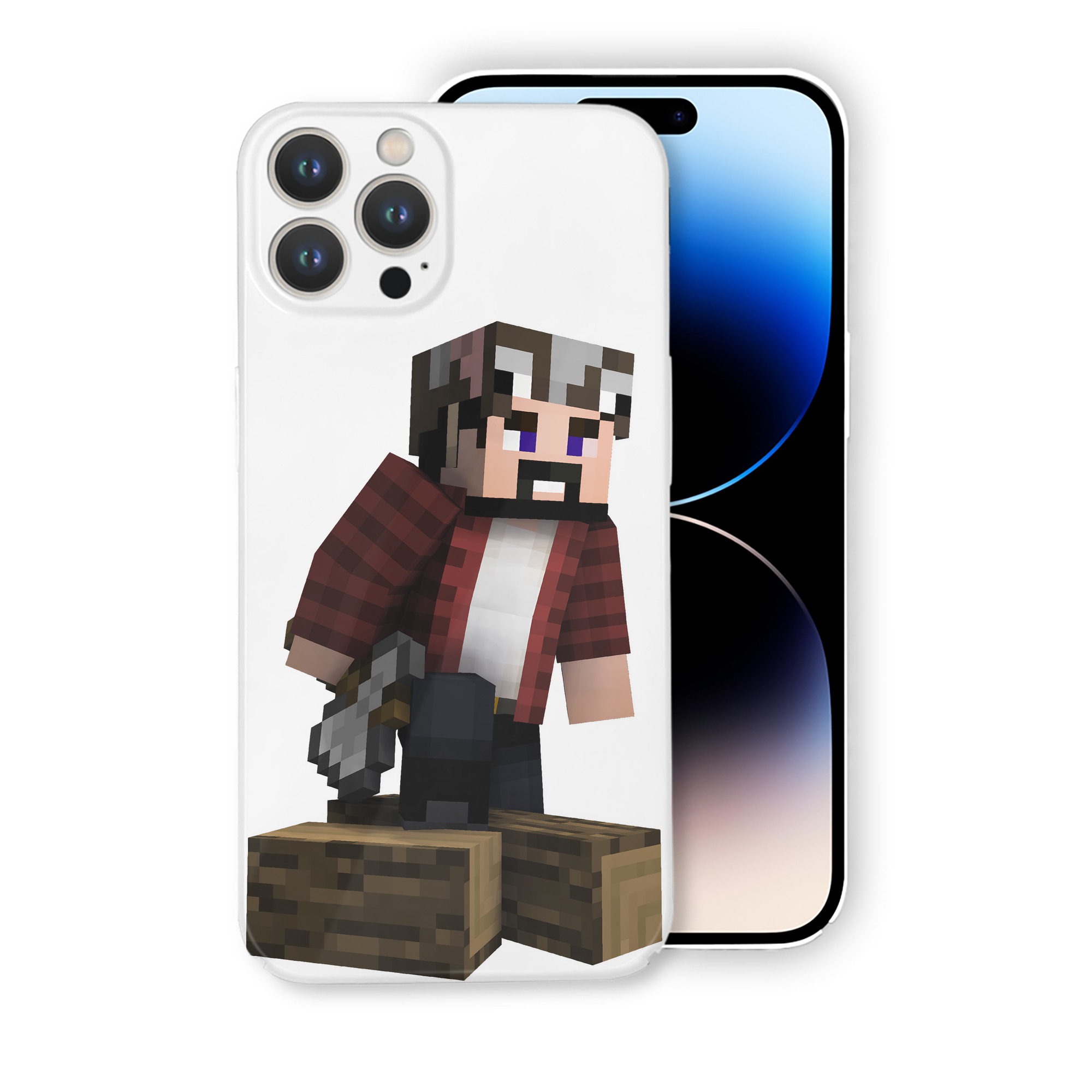 （画像用） マインクラフト ブロックの世界 Minecraft MC Block world 【iPhone 14シリーズ対応】ハードケース